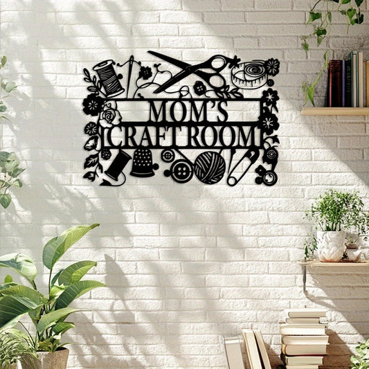 Customizable Metal Sign Craft Room Decor With Knitting Yarn