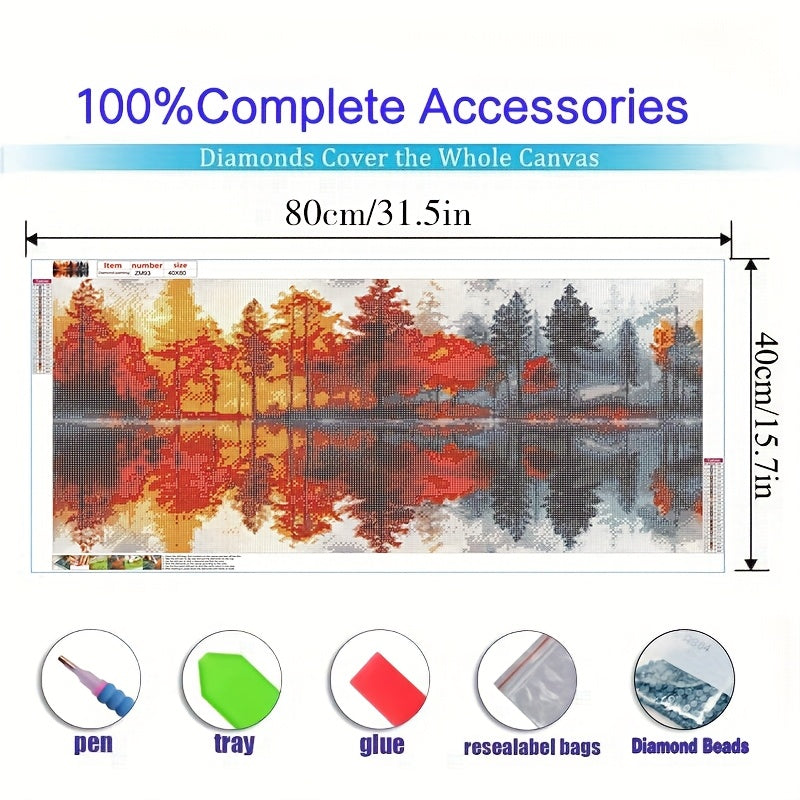 Forest Diamond Painting Kit Full Drill Round Gem Wall Decor