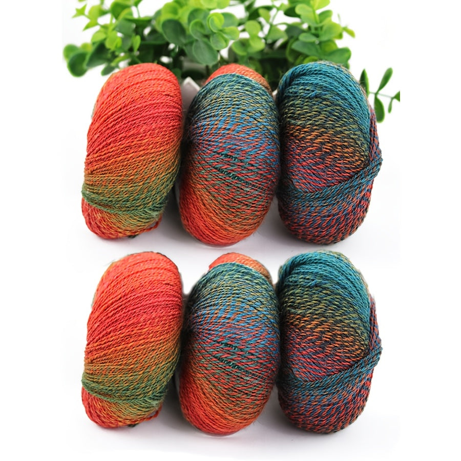 AB Gradient Wool Nylon Yarn 6pc 300g Self Stripe Crochet