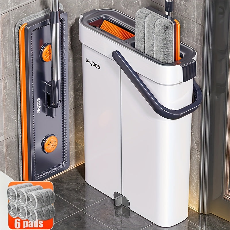 Stainless Steel Rod Mop And Bucket Set With Microfiber Pads