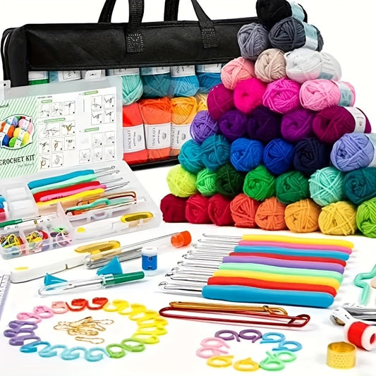 103 Beginner Crochet Kit With Yarn Hooks And Accessories