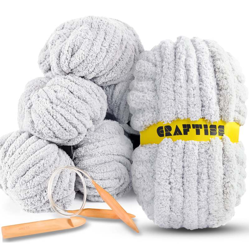Chunky Chenille Yarn Jumbo 7 Weight Skeins For Crocheting