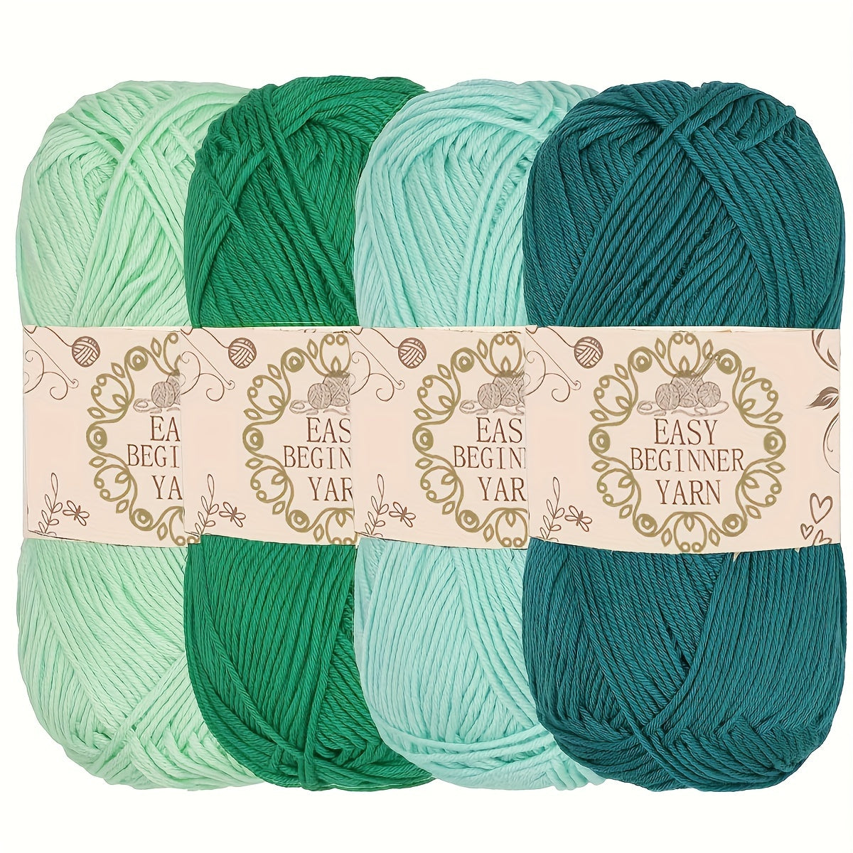Cozy Acrylic Yarn Set Four Pcs For Crochet And Knit