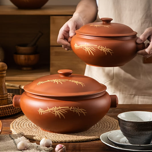 Traditional Clay Pot Stew Pan With Lid Nonstick Easy Clean