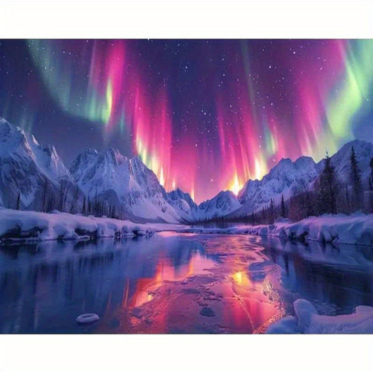 Adult Beginner Paint By Number Aurora Painting Kit DIY 16X20