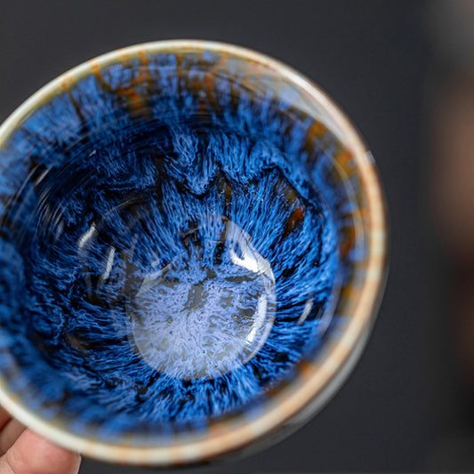 Handmade Ceramic Teacup Set With Unique Glaze Patterns Gift