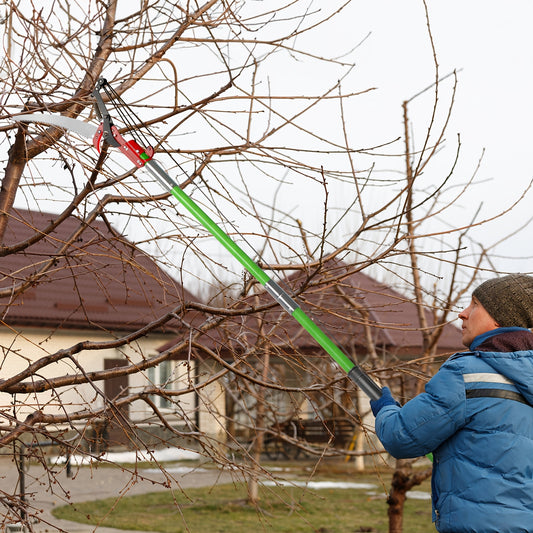 26ft Adjustable Pole Saw With Spiral Blades And Fiberglass