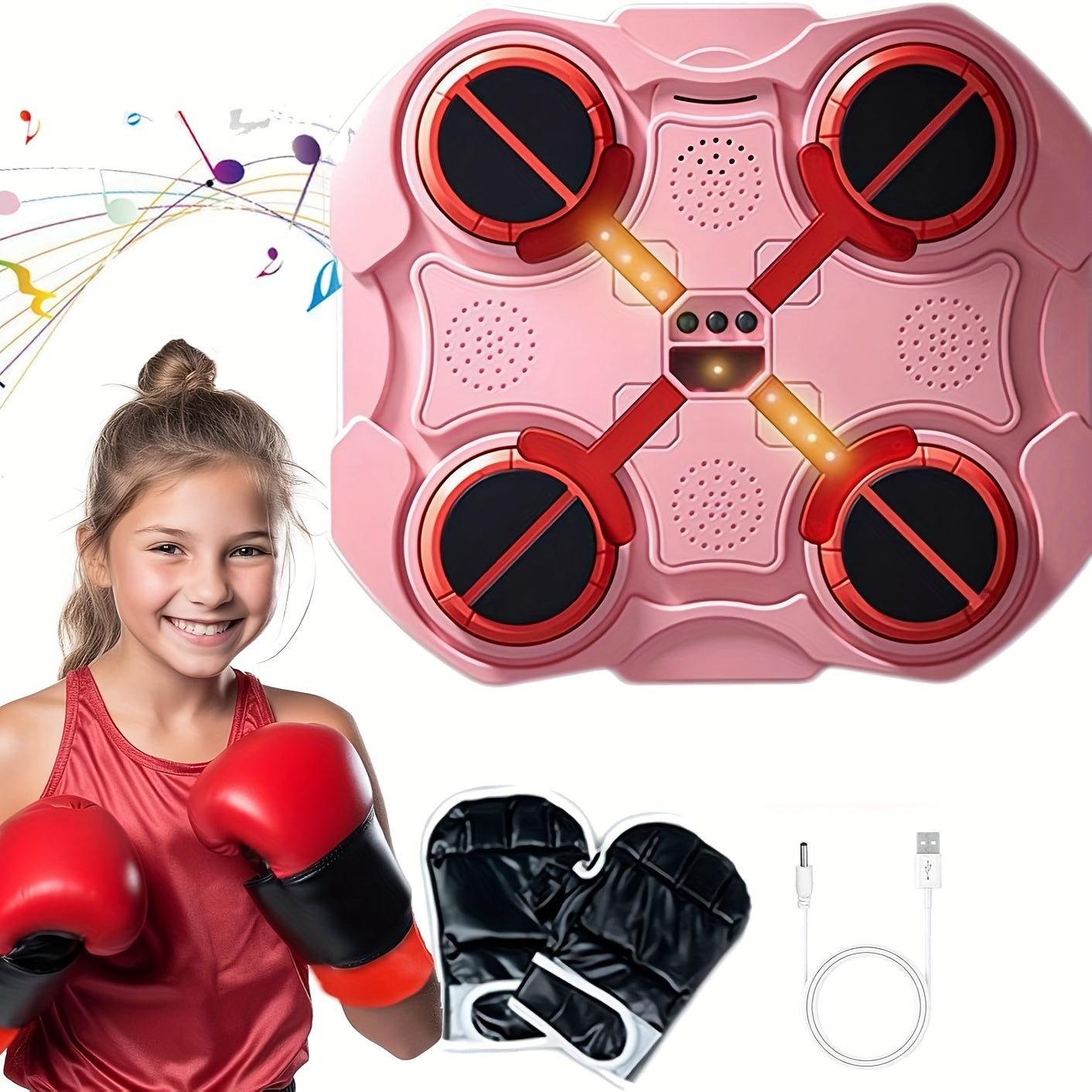 Music Boxing Machine 2 Upgrade Wall Mounted Home Gym Kids