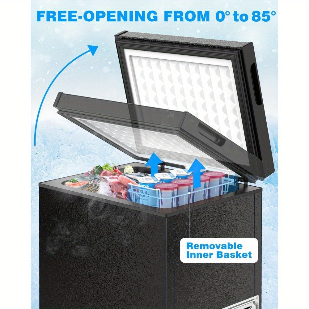 KNDKO 1.8 Cu Ft Chest Freezer With Removable Basket Black