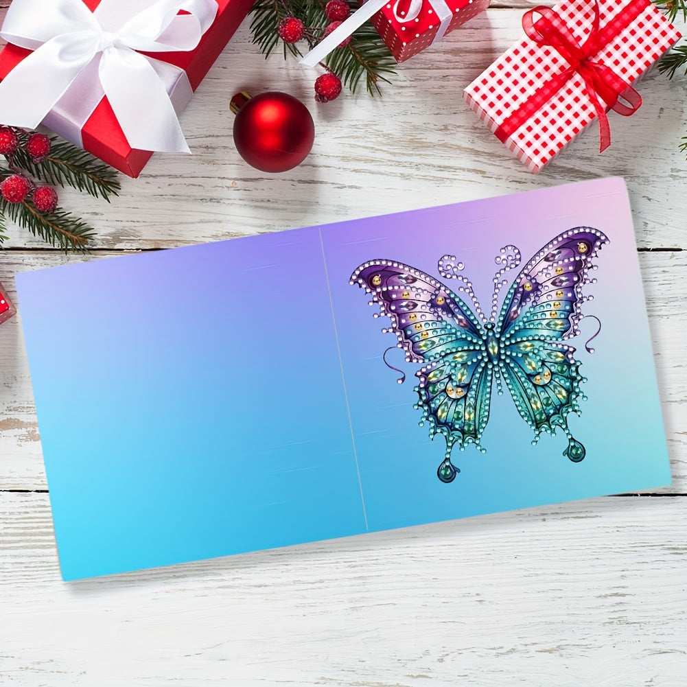 Butterfly Diamond Painting Greeting Card Kit Six Pcs DIY