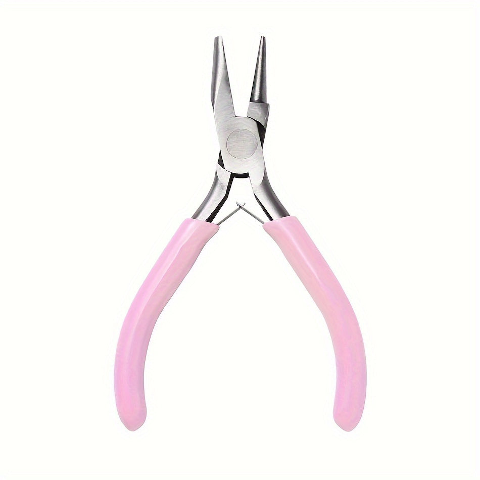 Pink Handle 5 Inch Precision Circular Concave Pliers DIY