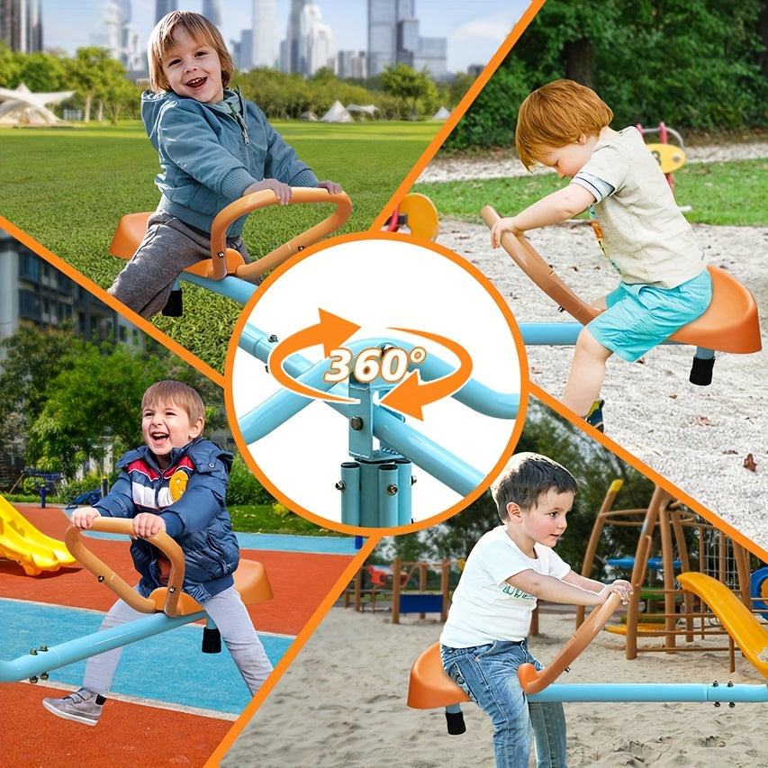2-In-1 Metal Rocking Seesaw With 360 Rotation Backyard