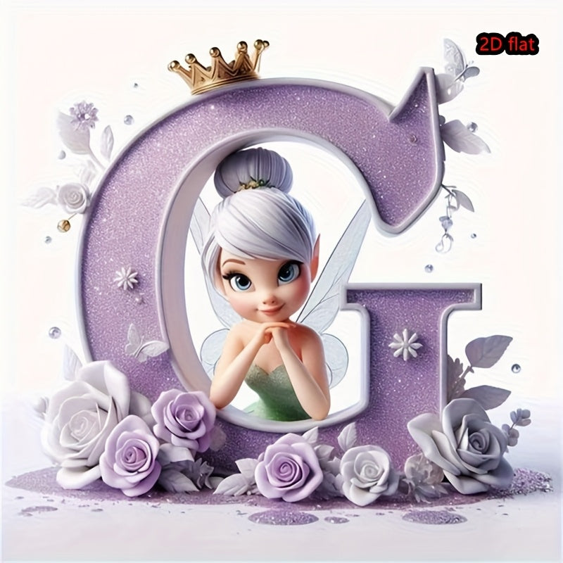 Round Diamond Art Kit with A-Z Letters and Elves Wall Decor