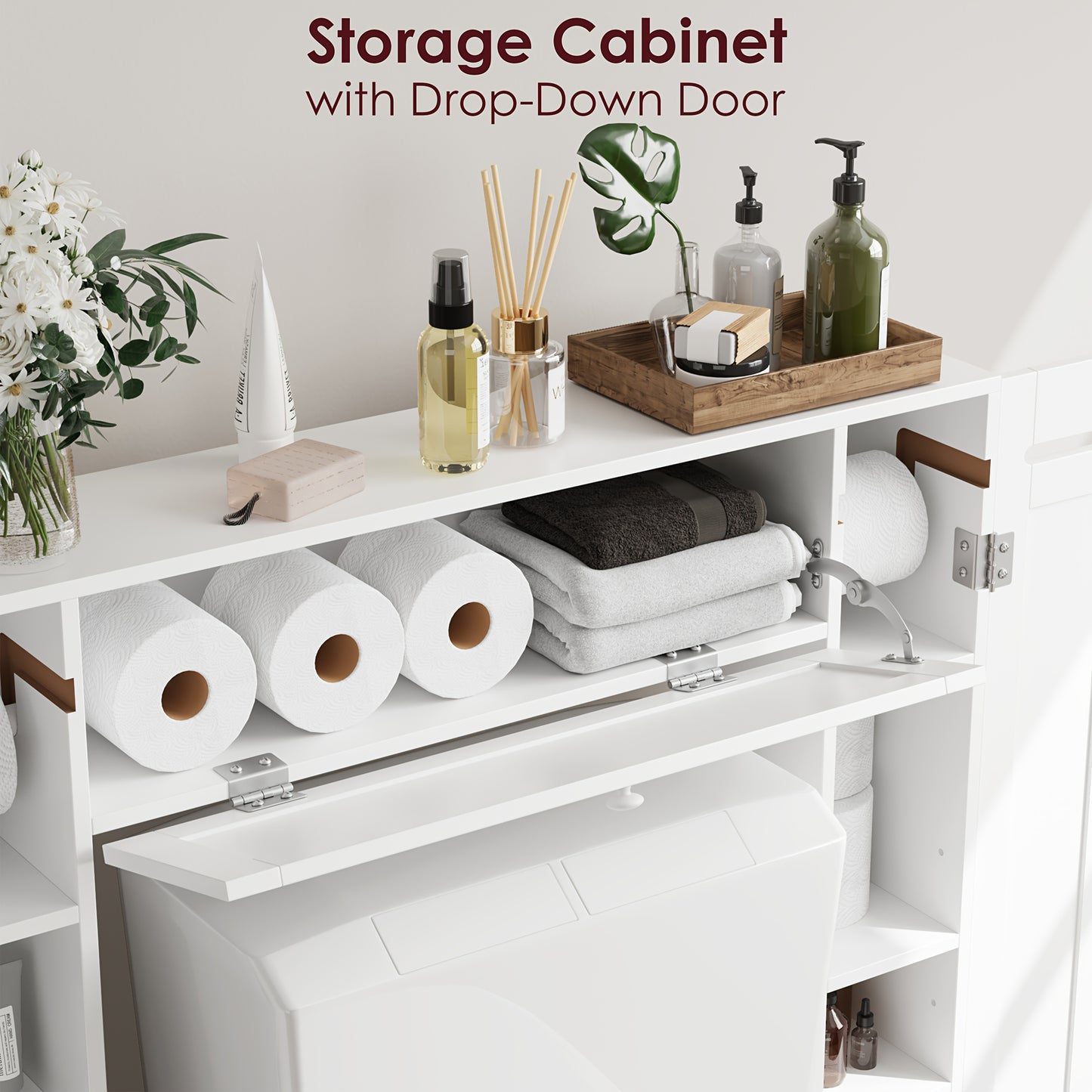 Over Toilet Storage Cabinet White With Adjustable Shelves