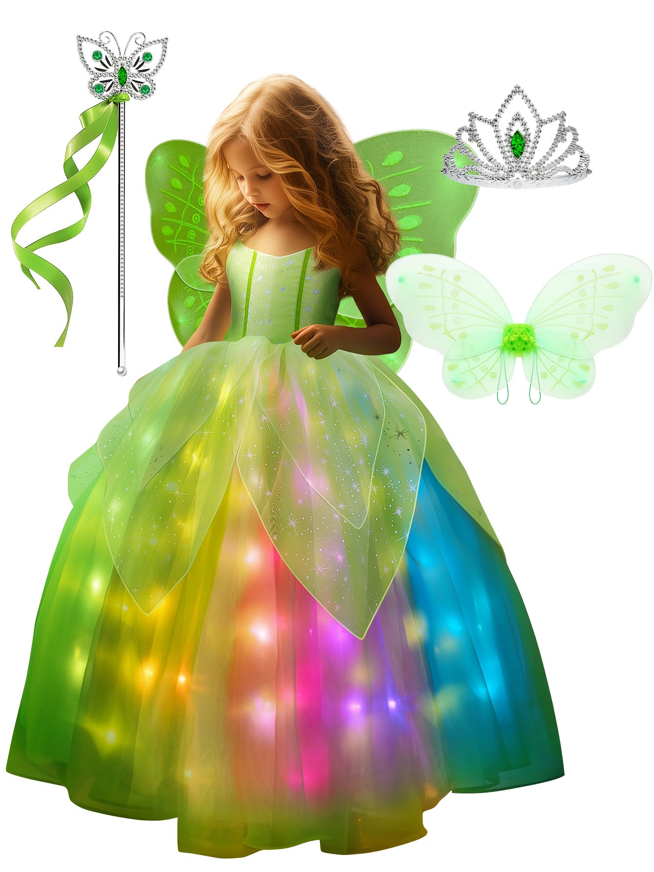 Girls LED Carnival Dress Up Costume With Lights For Parties