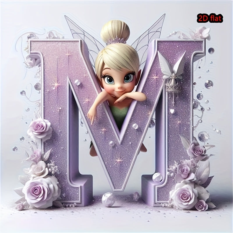 Round Diamond Art Kit with A-Z Letters and Elves Wall Decor