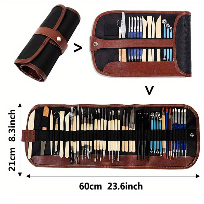 43Pcs Pottery Tools Kit For Air Dry Clay And Sculpting