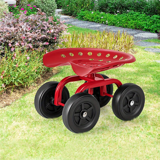 Costzon Heavy-Duty Garden Cart With Adjustable Swivel Seat