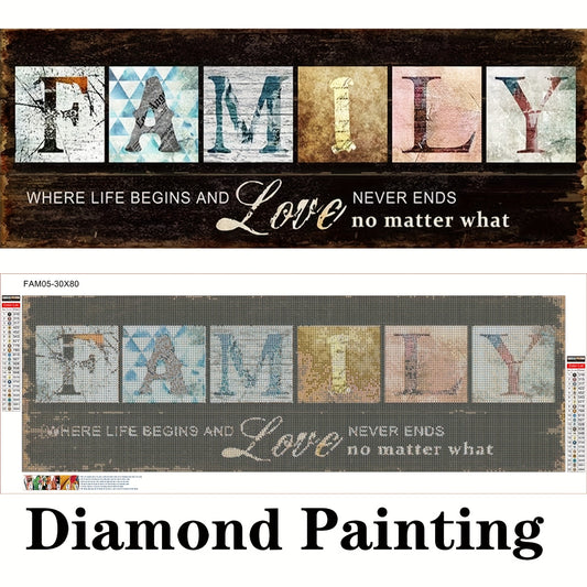 Large DIY 5D Full Diamond Painting Family Alphabet Wall Art