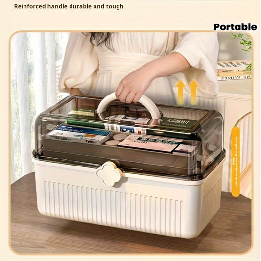 Large Clear Folding Storage Box With Handle Rounded Edges