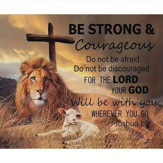 Lion And Lamb 5D Round Diamond Painting Diy Wall Art Kit