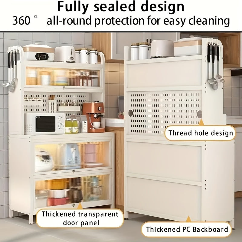 5 Tier White Microwave Stand Storage Kitchen Organization