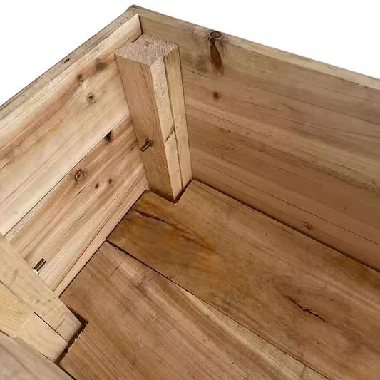 Unfinished Wooden Planter Box With Wheels Garden Bed