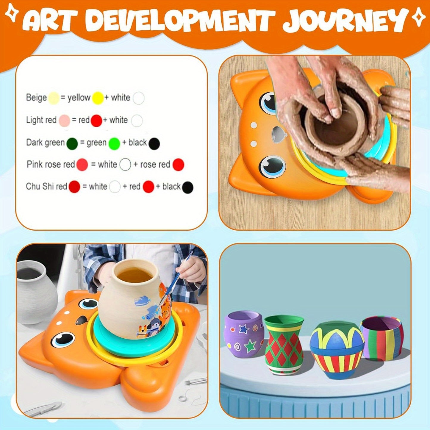 DIY Pottery Kit For Beginners Air Dry Clay Painting Gift