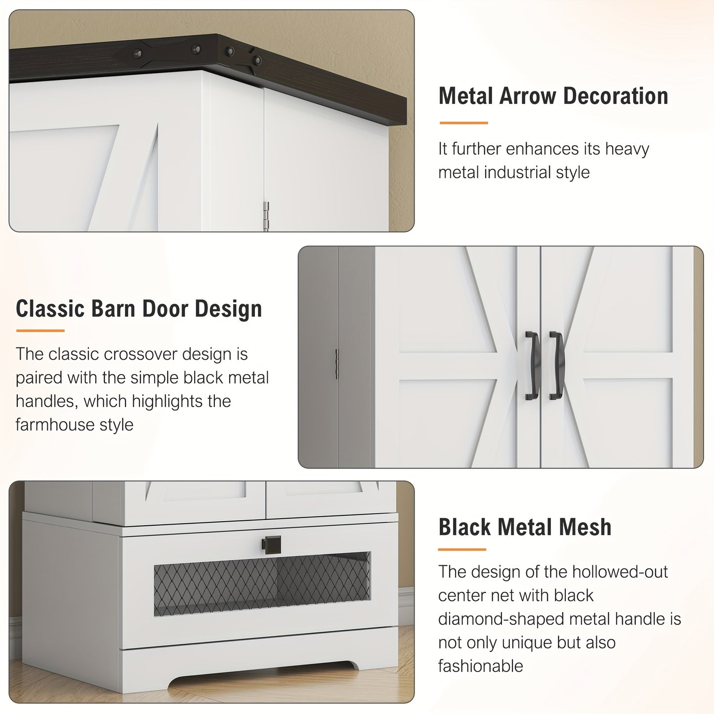 55 Inch Wooden Pantry Cabinet With Shelves And Drawer