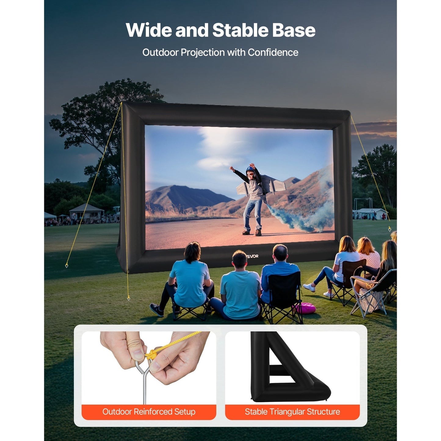 VEVOR Inflatable Projector Screen 14 16 20ft Outdoor
