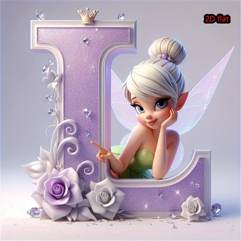Round Diamond Art Kit with A-Z Letters and Elves Wall Decor