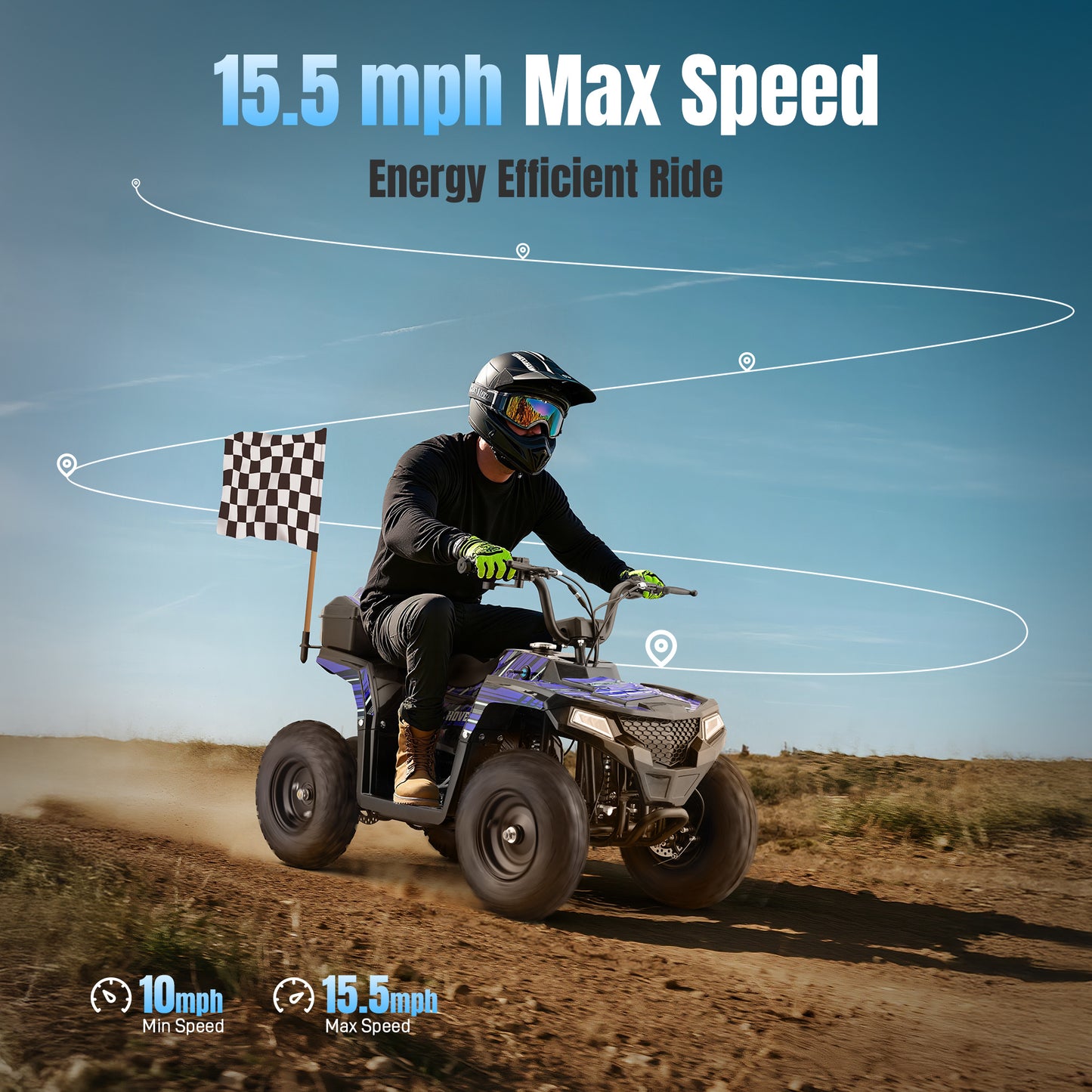 40CC 4-Stroke Kids Off-Road Quad Bike With Knobby Tires
