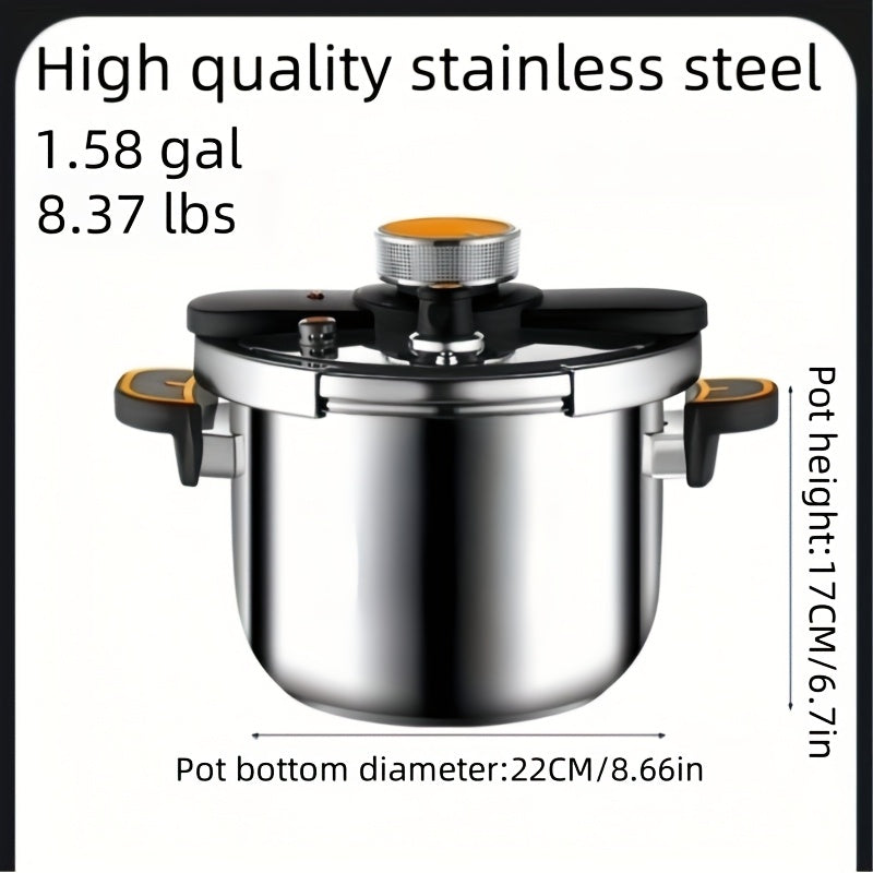 Stainless Steel Pressure Cooker With One Twist Lock Lid 5L
