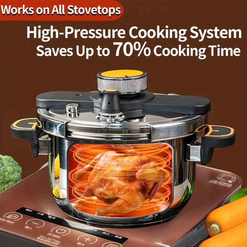 Stainless Steel Pressure Cooker With One Twist Lock Lid 5L