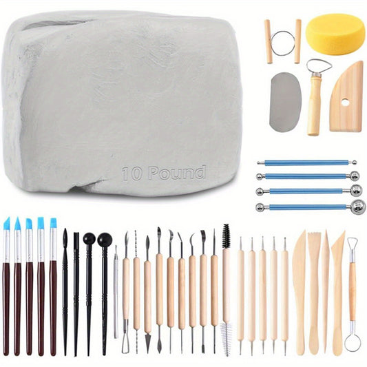 Stone Mid High Fire Clay Cone 0510 With 40 Pottery Tools