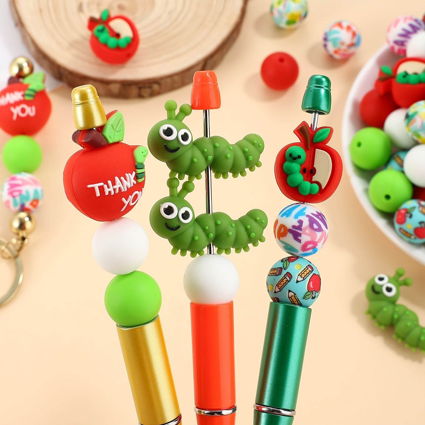 Teacher Spring Silicone Bead Set For Keychains And Jewelry