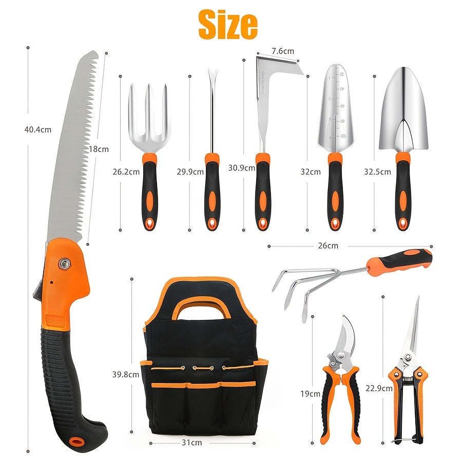 Stainless Steel Garden Tool Set Heavy Duty 10 Piece