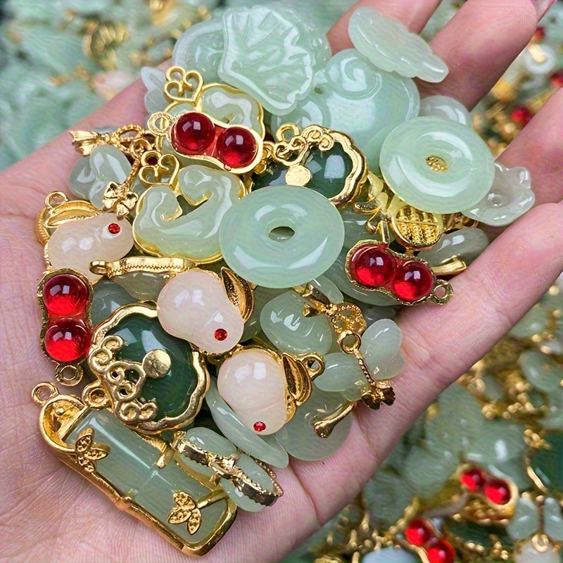 Mixed Color Alloy Bracelet Pendants Handwoven DIY Jewelry